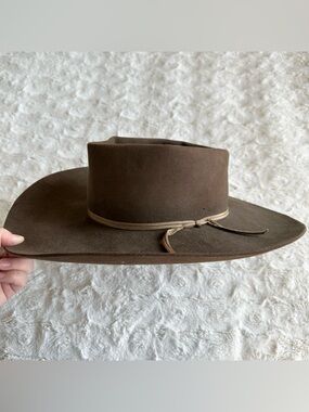 Vintage American Hat Company Cowboy Hat Mens 7 Brown 3X Beaver Felt Western Vtg